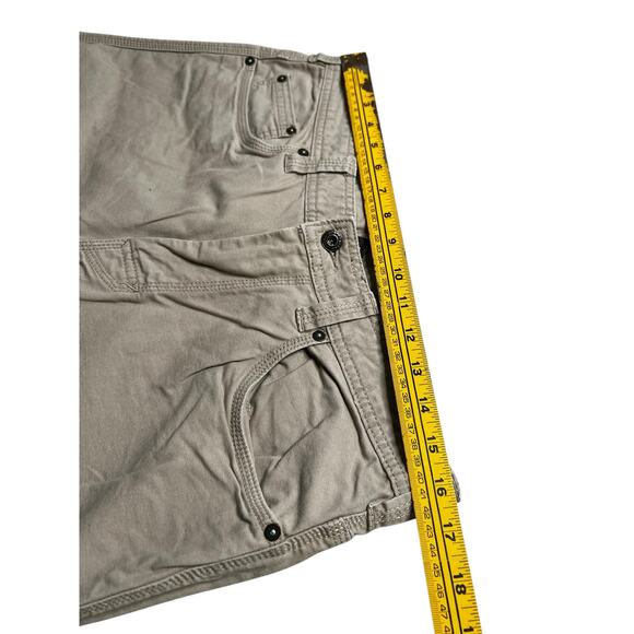 PrAna Pants Mens Sz 33x30 Tan Breathe Hiking Fishing Straight Cotton Canvas Y2K - Picture 8 of 12